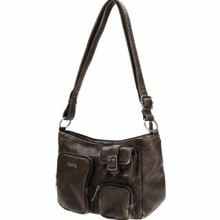 X-girl<LADIES> MULTI POCKET FADED FAUX LEATHER BAG