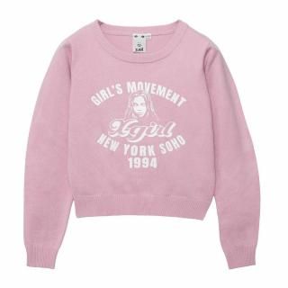 X-girl<LADIES> FACE PRINT NKIT TOP