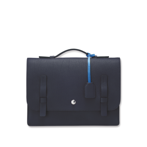 T Briefcase(L)<br>German Shrunken CalfSoft Calf<br>Arctic BlueInk Blue