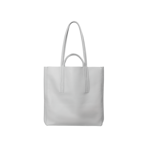 Double Handle Tote Bag<br>Soft Calf<br>White