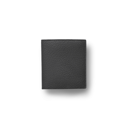 Compact Wallet w/ Coin Case<br>German Shrunken Calf×Lamb<br>Black×Azure