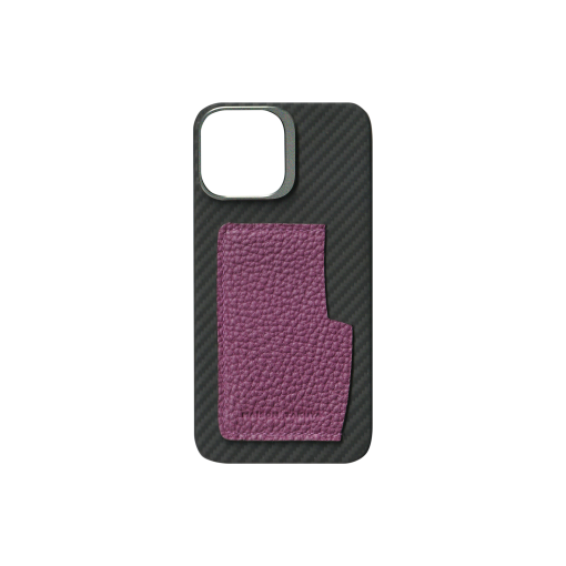 iPhone 13 Pro Max Case w/ Pocket<br>French Crisp Calf<br>Violet