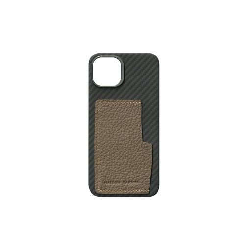 iPhone 13 Case w/ Pocket<br>French Crisp Calf<br>Taupe