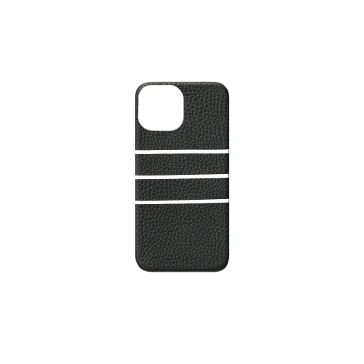 iPhone 13 mini Case/BD<br>German Shrunken Calf×Soft Calf<br>Black×White※2022年1月発売予定