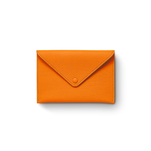 Smart Envelope(M)<br>French Crisp Calf×Lamb<br>Orange×New Grey