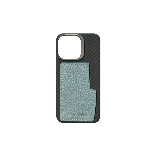 iPhone 13 Pro Case w/ Pocket<br>French Crisp Calf<br>Air Blue
