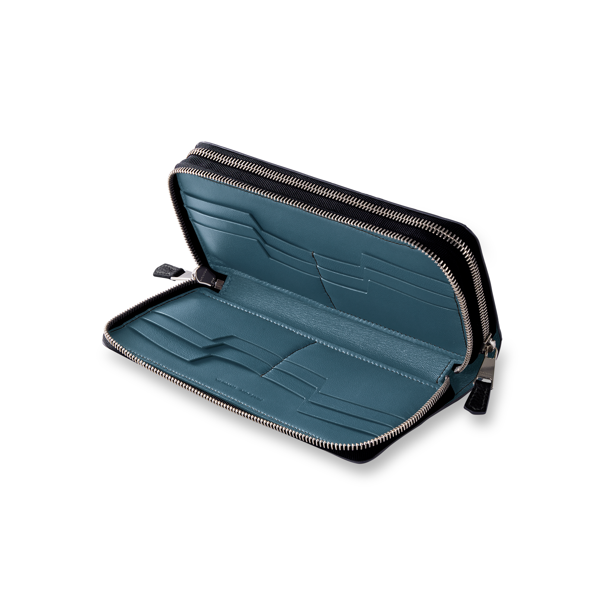 Double Zip Wallet※お取り寄せ注文品German Shrunken Calf