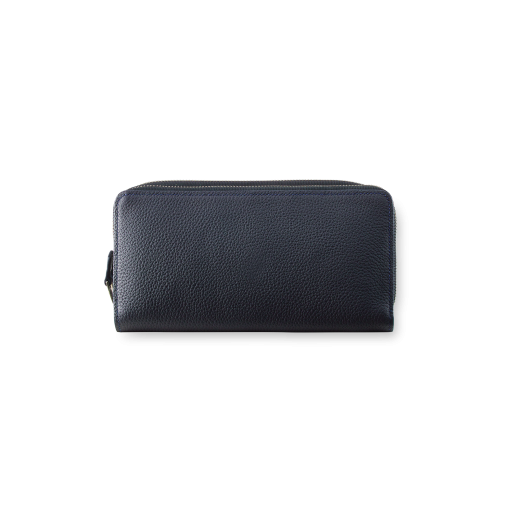 Double Zip Wallet<br>German Shrunken CalfLamb<br>Midnight BlueMidnight Blue