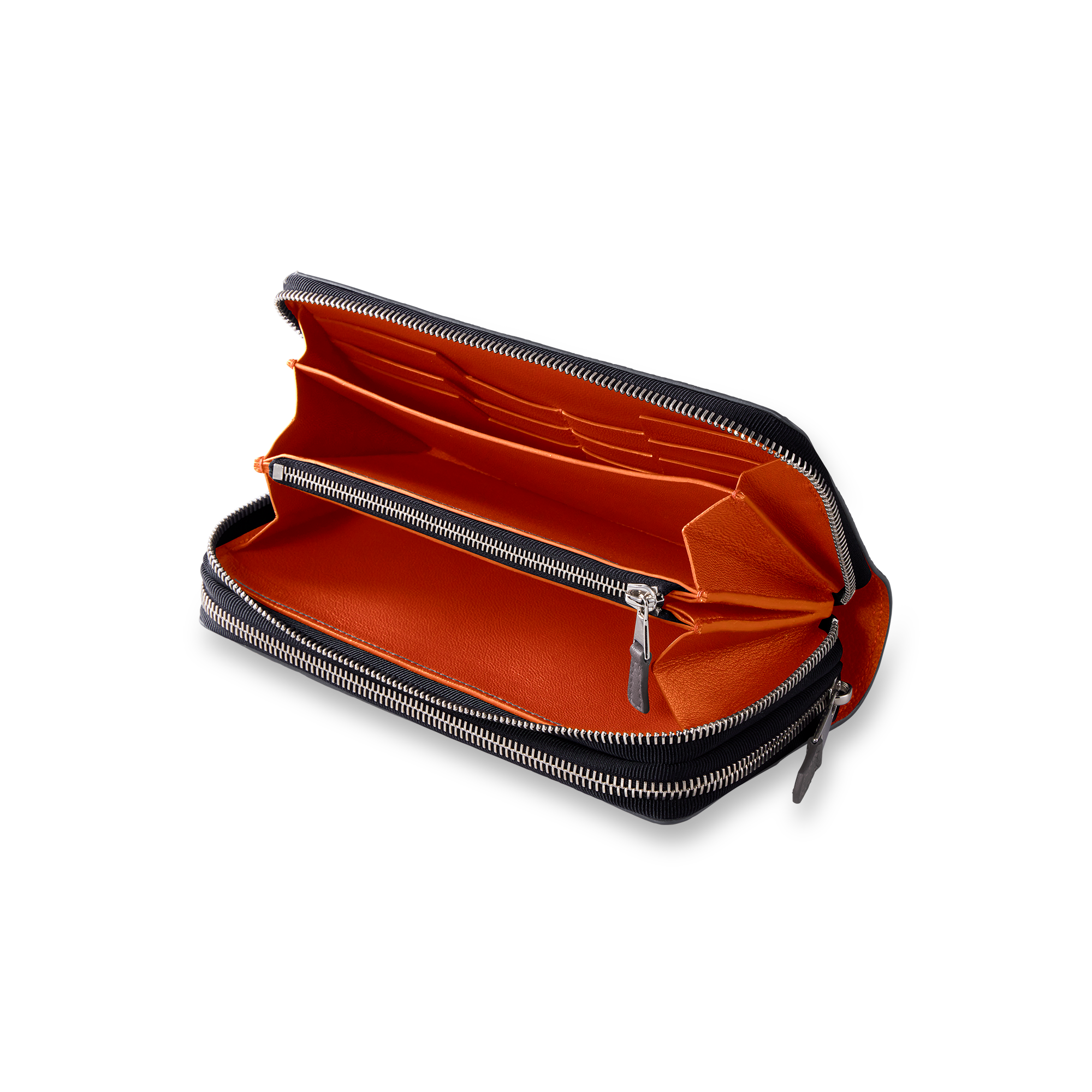 Double Zip Wallet※お取り寄せ注文品German Shrunken Calf