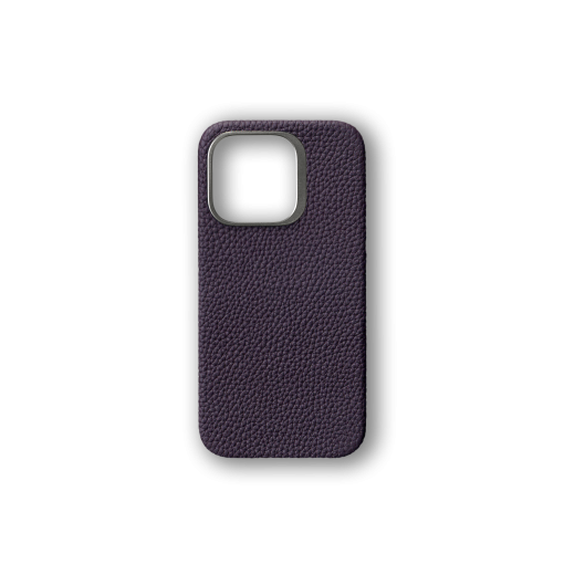 iPhone 14 Pro Case<br>German Shrunken Calf<br>Dark Purple