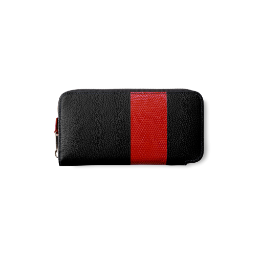 TT3 Wallet<br>German Shrunken Calf/LizardGoat<br>Black/RedMidnight Blue