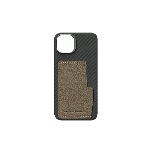 iPhone 14 Case w/ Pocket<br>French Crisp Calf<br>Taupe