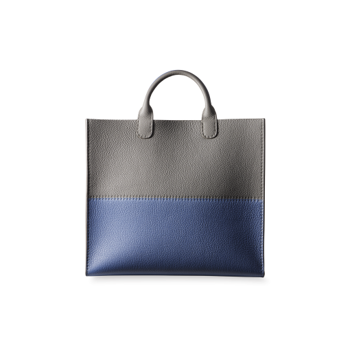 Container Tote(M)<br>German Shrunken Calf/French Crisp CalfLamb<br>Titanium/Br BlueAzure