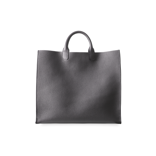 Container Tote(L)<br>German Shrunken CalfLamb<br>TitaniumOrange