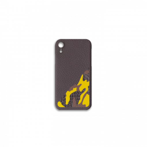 iPhone XR Case Marquetry<br>French Crisp CalfAlligator<br>Titanium