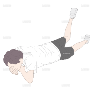 腹臥位・膝関節屈曲位で股関節を伸展するトレーニング（Sサイズ）