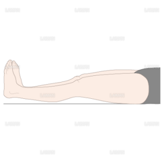 全身関節弛緩性テスト　臥位にて踵が床より２横指以上離れる（Ｍサイズ）