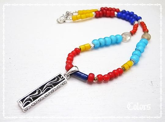 アンティークビーズ ホワイトハート ラピスラズリ ルチルクォーツ ネックレス Colors ジュエリーパーツ工房 アクセサリー ジュエリー 天然石 クラフトパーツ総合通販店 Tesoro Co Ltd