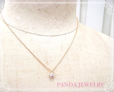 【送料無料】 p-005-n-pg PANDA JEWELRY [ パンダジュエリー ]　 シンデレラパールネックレス・ダイヤハート（ピンクゴールドカラー） -  【ジュエリーパーツ工房】アクセサリー/ジュエリー/天然石/クラフトパーツ総合通販店　Tesoro co.ltd.