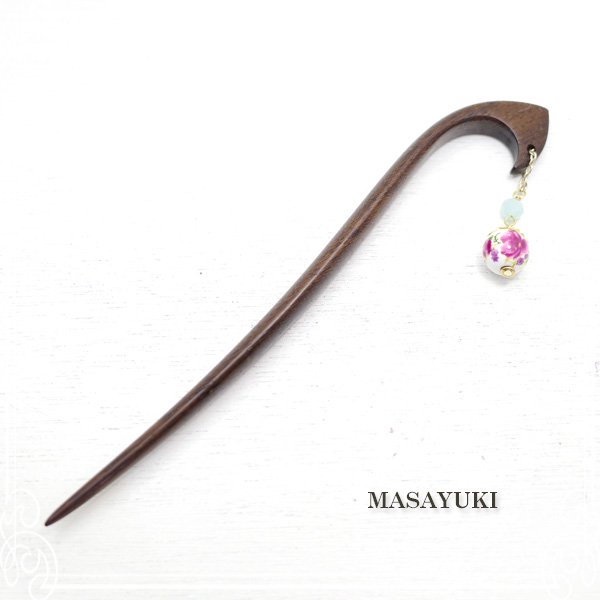木製 かんざし -本鉄刀木- [ MASAYUKI ] 天然木 天然銘木 民芸品 工芸