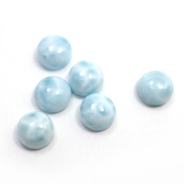 ラリマー 【ラウンドカボション】 約6mm ルース 1個 裸石 天然石 - 【ジュエリーパーツ工房】アクセサリー/ジュエリー/天然石/クラフトパーツ総合通販店 Tesoro co.ltd.