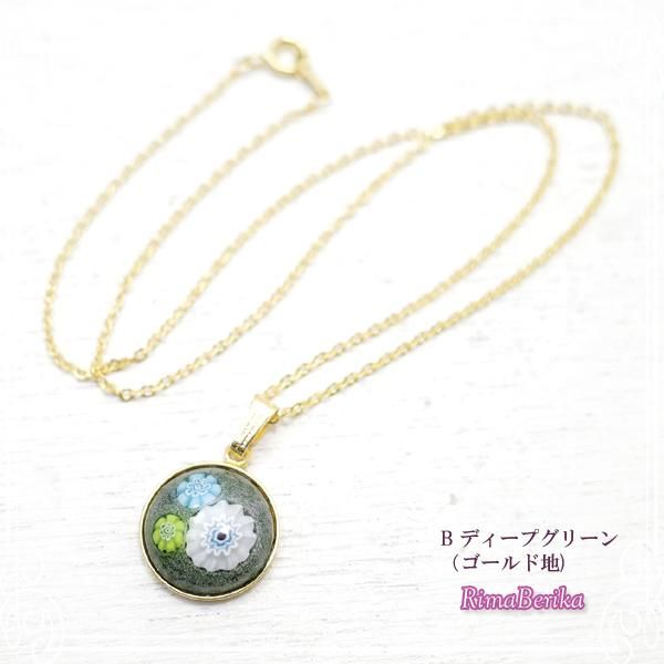 七宝ミルフィオリのサークル型ペンダント[5色あり] ハンドメイド