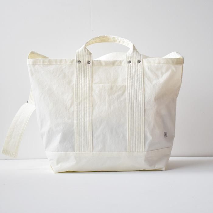 ENDS and MEANS】NYLON 2WAY TOTE BAG - White -