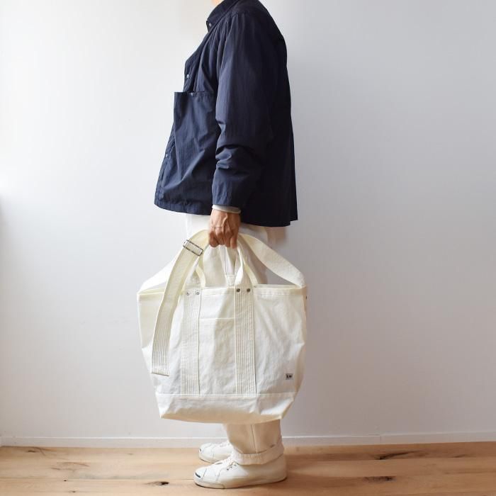 ENDS and MEANS】NYLON 2WAY TOTE BAG - White -