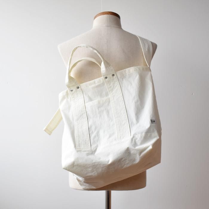 ENDS and MEANS】NYLON 2WAY TOTE BAG - White -