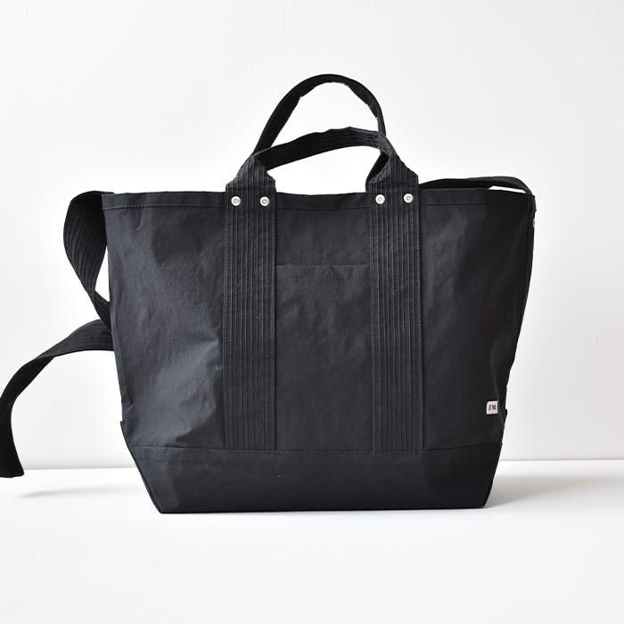ENDS and MEANS】NYLON 2WAY TOTE BAG - Black - ENDS and MEANS】NYLON 2WAY TOTE BAG - Black -