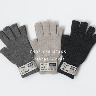 【ENDS and MEANS】2022AW Merino Wool Grandpa Gloves   - 2 Colors -