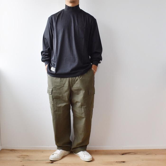 トップス ENDS and MEANS Merino MockNeck Tee ENDS and MEANS Merino MockNeck Tee Merino Wool Pocket L/S