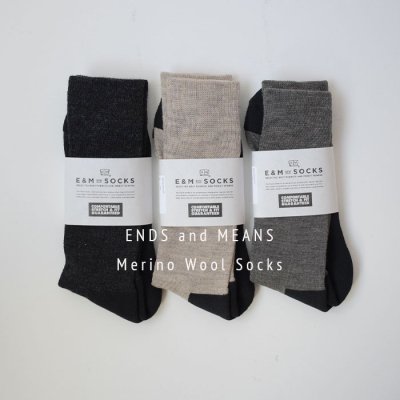 【ENDS and MEANS】Merino Wool Socks　2022AW　-2 Colors-