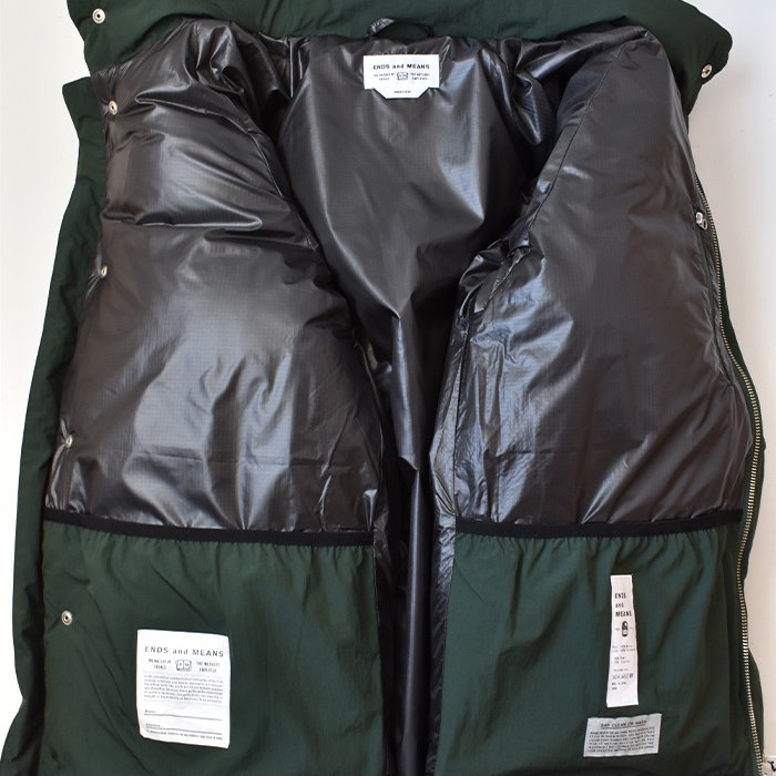 ENDS and MEANS】2022AW DOWN JACKET - Deep Green -