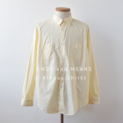 <img class='new_mark_img1' src='https://img.shop-pro.jp/img/new/icons14.gif' style='border:none;display:inline;margin:0px;padding:0px;width:auto;' />【ENDS and MEANS】Aldous Shirts   - Light Yellow -