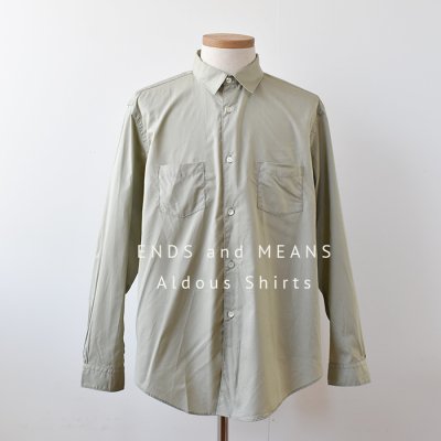 <img class='new_mark_img1' src='https://img.shop-pro.jp/img/new/icons14.gif' style='border:none;display:inline;margin:0px;padding:0px;width:auto;' />【ENDS and MEANS】Aldous Shirts   - Sage -