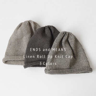 【 ENDS and MEANS】 Roll Up Knit Cap 2024SS  - 3 Colors -
