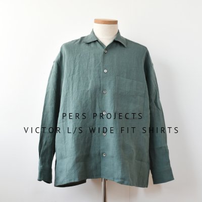 <img class='new_mark_img1' src='https://img.shop-pro.jp/img/new/icons14.gif' style='border:none;display:inline;margin:0px;padding:0px;width:auto;' />【PERS PROJECTS】VICTOR L/S WIDE FIT SHIRTS   - Aqua Green - 