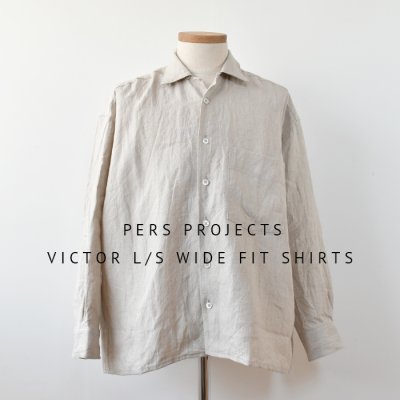<img class='new_mark_img1' src='https://img.shop-pro.jp/img/new/icons14.gif' style='border:none;display:inline;margin:0px;padding:0px;width:auto;' />【PERS PROJECTS】VICTOR L/S WIDE FIT SHIRTS   - Ecru - 