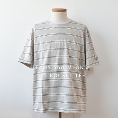 <img class='new_mark_img1' src='https://img.shop-pro.jp/img/new/icons14.gif' style='border:none;display:inline;margin:0px;padding:0px;width:auto;' />【ENDS and MEANS】Short Sleeve Pocket TEE  2023SS　- Milk Stripe -