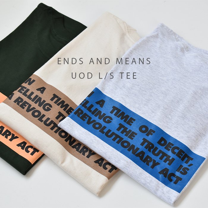 ENDS and MEANS】UOD Long Sleeve TEE 2023SS - 3 Colors -