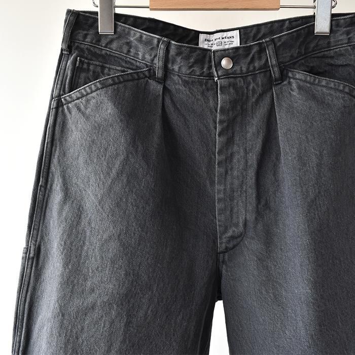 パンツ ends and means TWILL WORK PANTS BLACK M ENDS and MEANS】2023SS TWILL WORK PANTS - Fade Black -