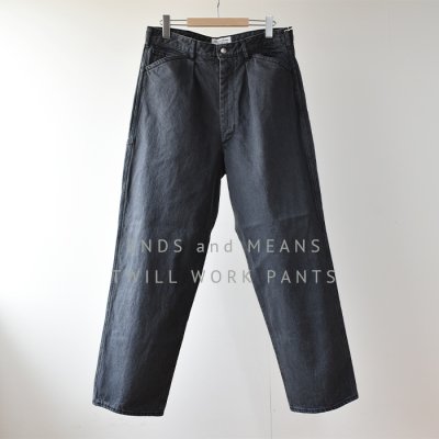 【ENDS and MEANS】2023SS TWILL WORK PANTS　- Fade Black -
