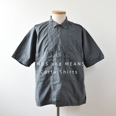 【ENDS and MEANS】2023SS  Corfu Shirts   - Blue Gray -