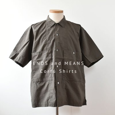 【Sale20%】ENDS and MEANS 2023SS  Corfu Shirts   - Gray Khaki -