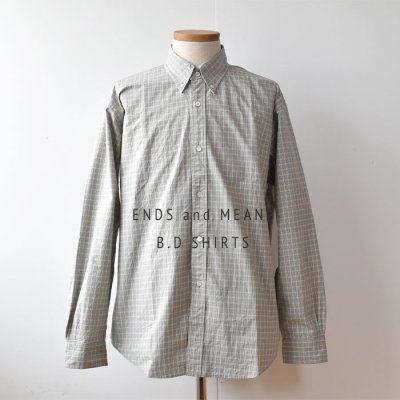 【ENDS and MEANS】B.D Shirts  - Gray Check -