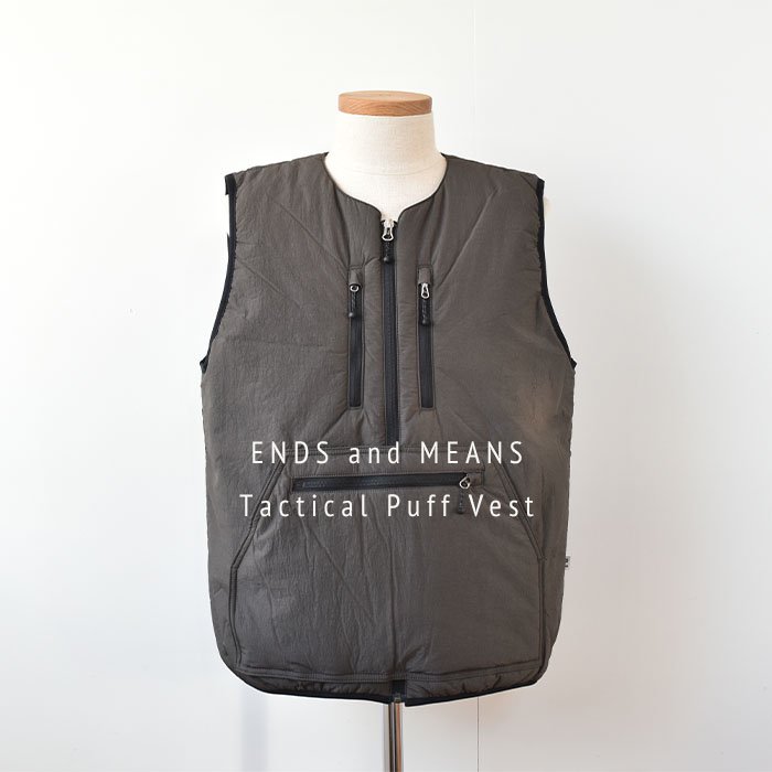 【ENDS and MEANS】2023AW Tactical Puff Vest - African Black -