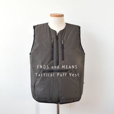 【ENDS and MEANS】Tactical Puff Vest   - African Black -