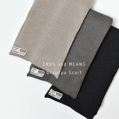 【ENDS and MEANS】2023AW Merino Wool Grandpa Scarf   - 3 Colors -
