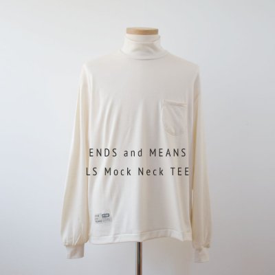 【ENDS and MEANS】 2023AW Merino LS Mock Neck TEE   - Ivory -